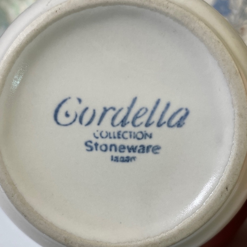 Cordella Collection Stoneware Blue & Cream Floral Mugs Set Of 4 Tea Coffee Cups - Picture 7 of 7